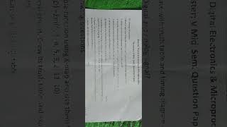 Digital Electronics & Microprocessor / Question Paper 5th Semester Diploma #trending  #diploma #exam