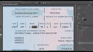 USA Pennsylvania car title editable template