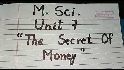 Class 3 Moral Science Chapter 7 The Secret of Money