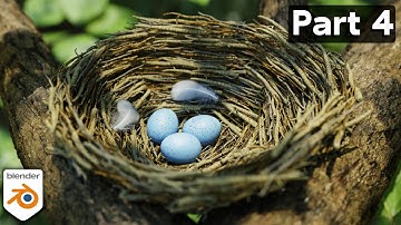 Bird Nest Nature Scene 🪺 Part 4 (Blender Tutorial)