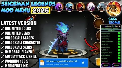 Stickman Legends Mod Menu Version 7.0.11 | Unlimited Coins & Unlock All Characters & Skins