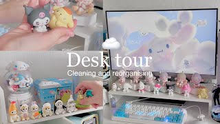 $10 New Shelf!!! ☁️ Sanrio Aesthetic Desk tour | Cleaning ASMR ⭐️ Pack with me 🌷💗 🖥️ Setup
