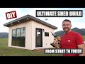 12x20 ultimate shed build from start to finish  man cave  she shed  backyard office  tiny home