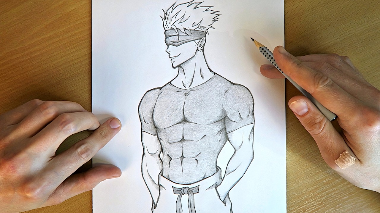 How to Draw Gojo Satoru from JJK - Cool Pose | Step by Step Anime ...