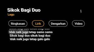 (CCP)Mentahan Lirik lagu Sikok Bagi Duo Viral tiktok #fyp #acoustic #ccp #viral#overlay