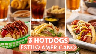 3 hotdogs estilo americano | Kiwilimón