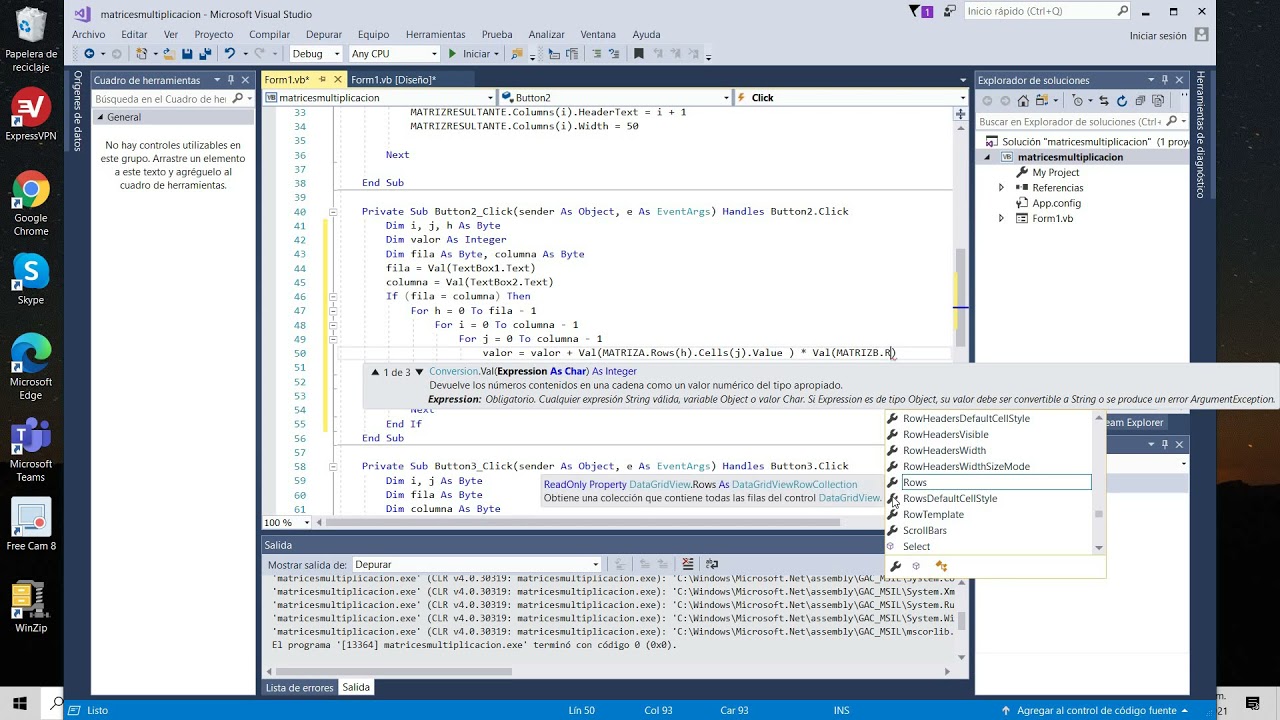 Multiplicacion Matrices operacion - YouTube