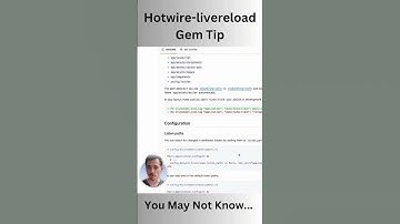 Hotwire-livereload Gem Tip #Shorts #rails #webdesign #coding #rubyonrails #hotwire