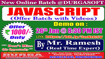 JAVASCRIPT Online Training @ DURGASOFT