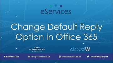 Changing Default Reply Option in Office 365 | Tutorial