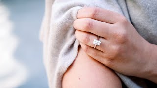 2ct Emerald Cut Lab Diamond Cathedral Solitaire Engagement Ring in Platinum | Ada Diamonds