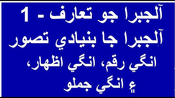 Unit 8 Part I Introduction to Algebra Mathematics Class VI Video Lecture in Sindhi