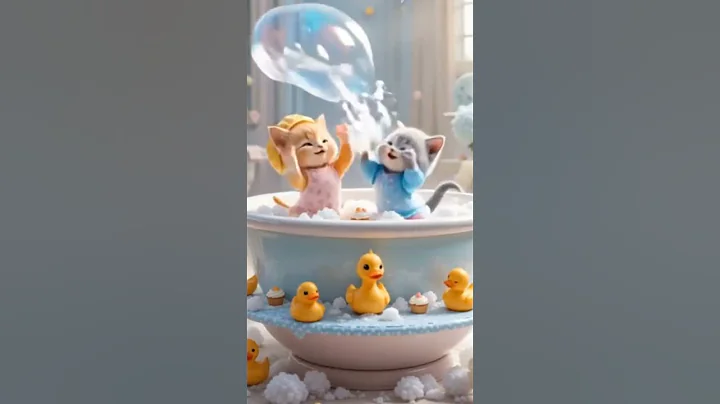 Watch the video about Cute cat playing on bathtub