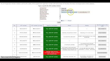 VIES EU Vat number validation especially if you have many numbers