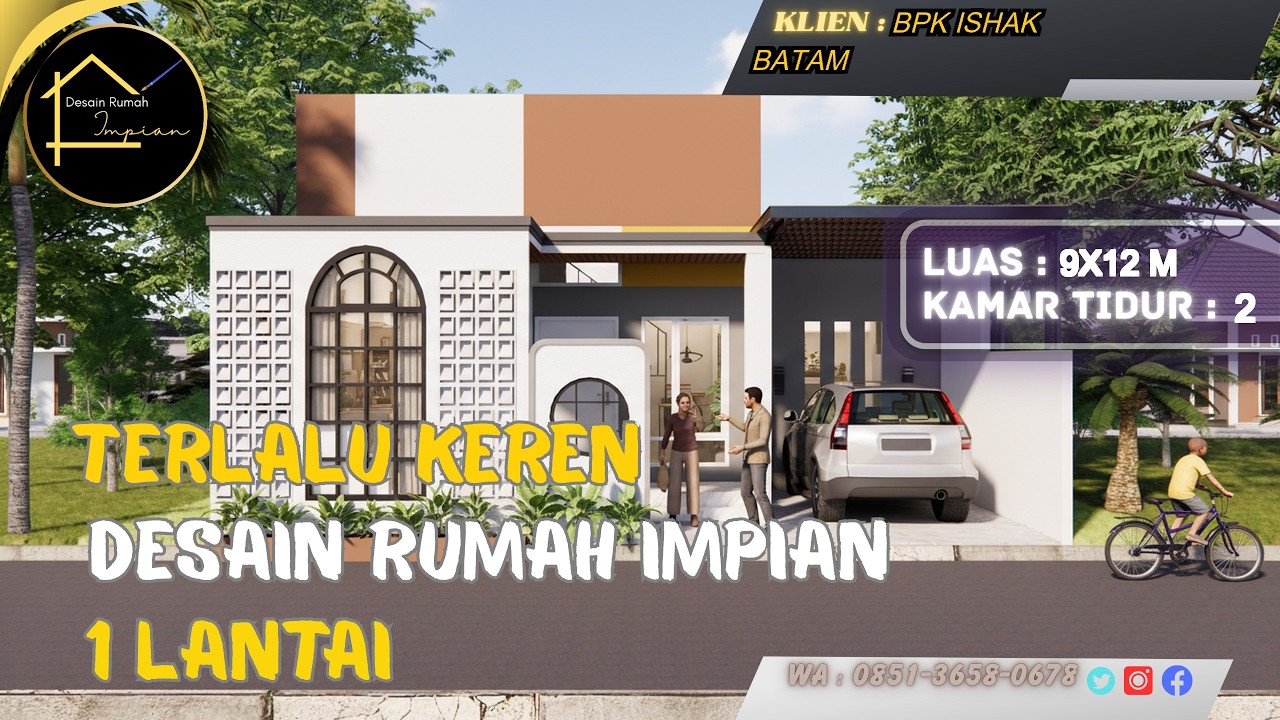 INSPIRASI DESAIN RUMAH 9x12m – Model Minimalis Modern Milik Bapak Ishak, Batam, Super Estetik!