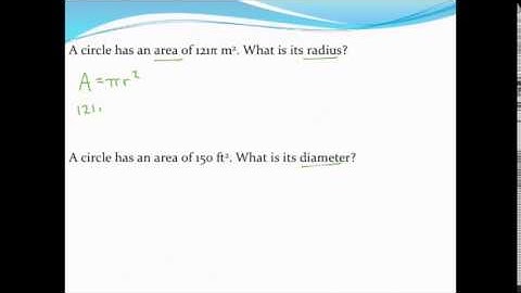 Calculating the area of a circle and working backwards