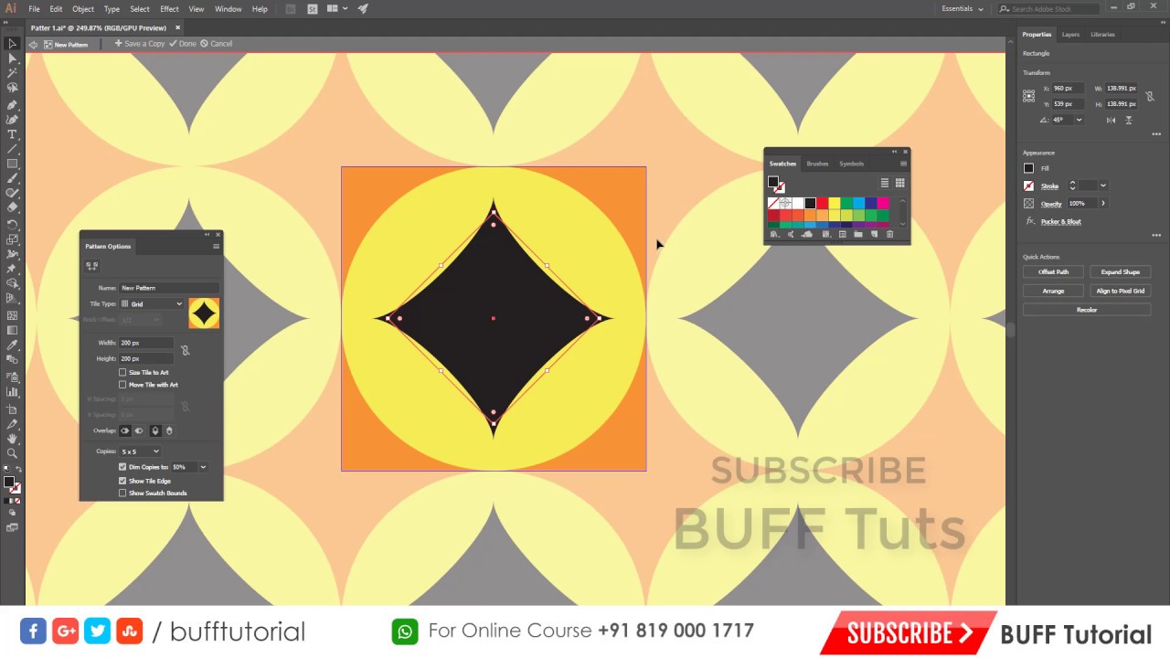 How to create seamless patterns in illustrator ui design tutorial for beginners pdf