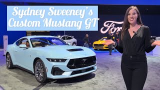 Sydney Sweeney's Dream Car! Her Custom 2024 Ford Mustang GT in Glittery Robin's Egg Blue
