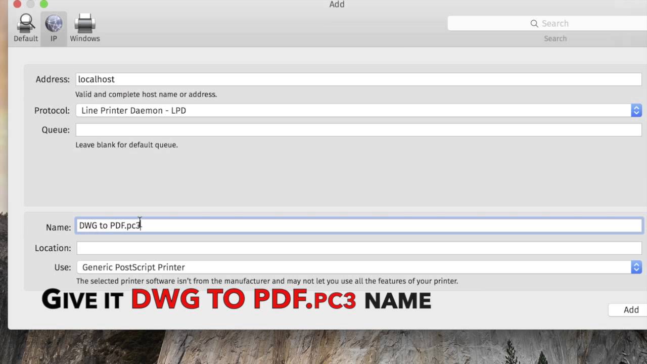 Adding to PDF printer in Mac X use with AutoCAD for Mac - YouTube