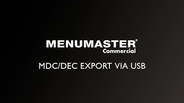 03 - How to Export Menu to USB Flash Drive (MDC/DEC)