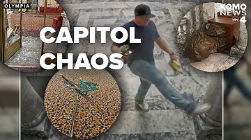 Vandal breaks into WA Capitol, attacks historical artifacts with hammer before setting fire