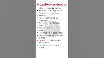 10 Negative Sentences in English | Learn How to Form Negatives Correctly! 🚫📚