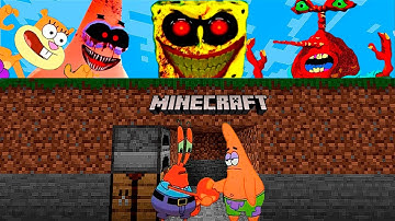 Minecraft Speedrunner Patrick & Mr Krabs VS 3 Hunters - SpongeBob Animation