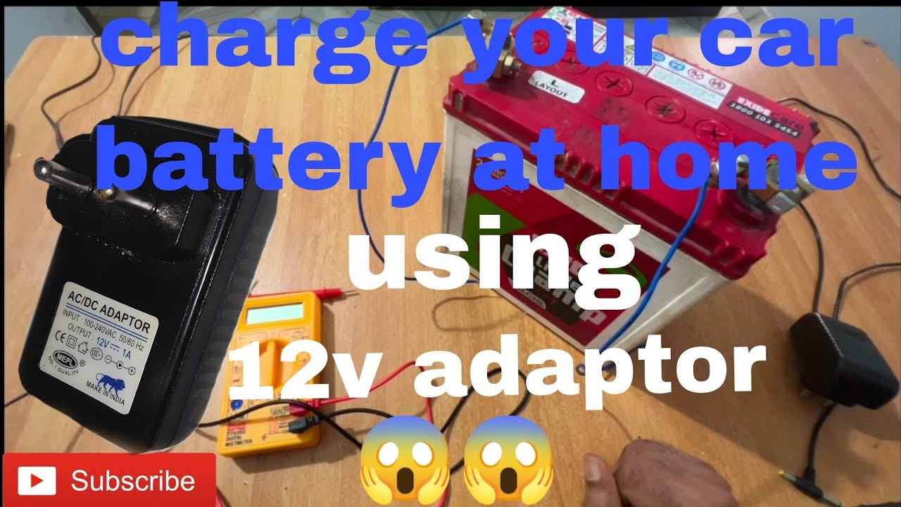 how to charge car/bike battery at home using 12v adaptor (Malayalam