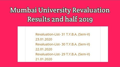 Mumbai University Revaluation Results || 2nd half 2019 || T.Y.B.A (sem V )