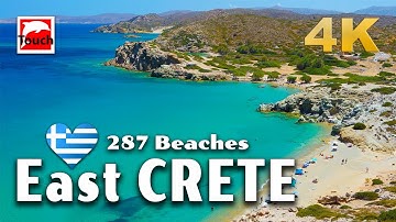 287 Beaches of EAST CRETE, Greece 4K ► Secret Beaches in Europe #touchgreece
