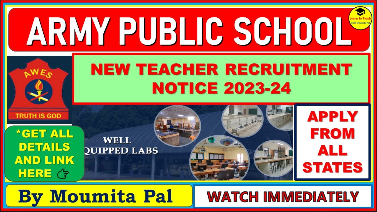 🔥ARMY PUBLIC SCHOOL REGULAR TEACHER VACANCY 2023-24 | APS VACANCY NEW NOTIFICATION | APPLY FAST