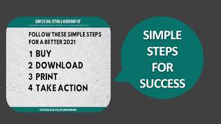 2021 Goal Setting Worksheets, Guide & Goal Tracking Printables Bundle, Goal Planning Workbook