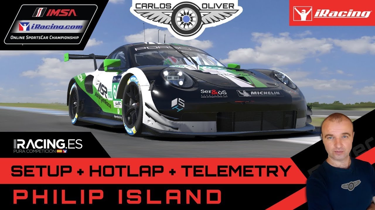 iRacing Hotlap @Philip Island | Porsche 911RSR | setup+telemetry 