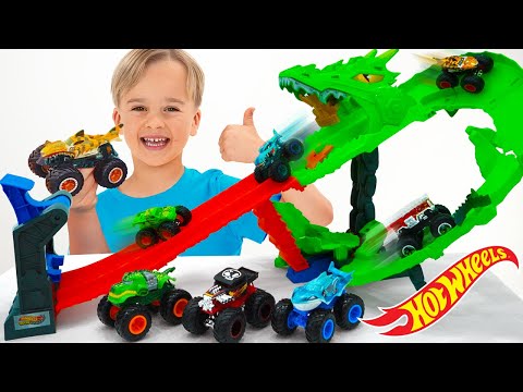 Competição De Monster Trucks Tubarões Vs Dinossauros