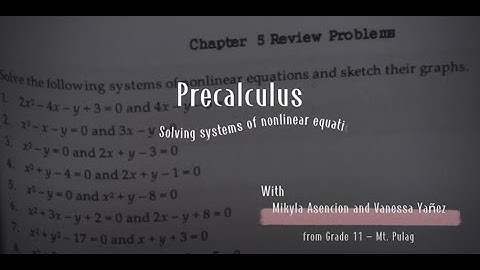 Pre Calculus - Solving and Graphing Systems of Non Linear Equations