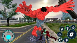 Flying Captain Robot Vs Red Hulk Vs Monster Vs Superman Vs Flash Hero - Superhero Crime Battle 3D