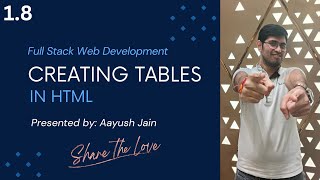 1.8 Creating tables using HTML | Full Stack Web Development