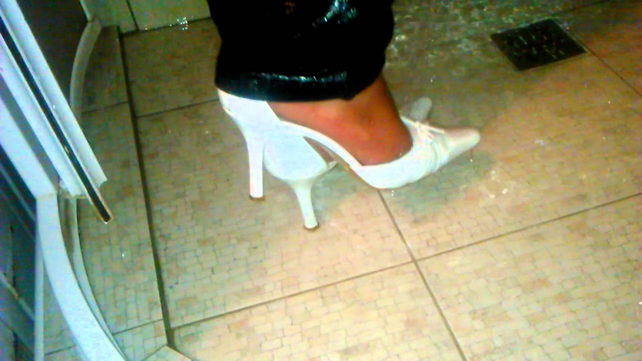 heels in the shower