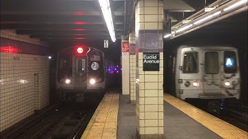 IND Fulton St Line: (A) Exp and (C) Lcl Trains End/Begin Service @ Euclid Ave (R32, R46, R179)