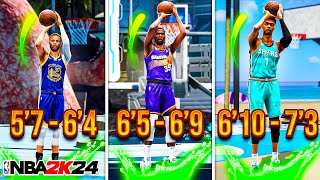 BEST JUMPSHOTS for EVERY HEIGHT + THREE POINT RATING in NBA 2K24 SEASON 2!