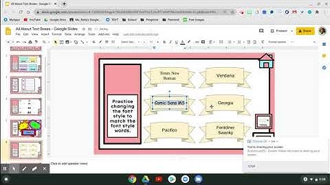 Teaching Kids Google Slides Skills - Text Box Font Style