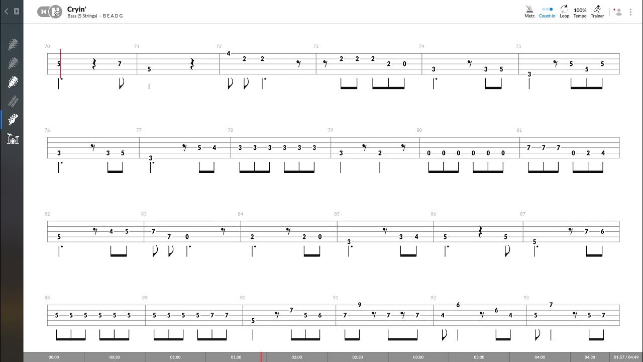 Aerosmith Cryin' (BASS TAB PLAY ALONG) YouTube