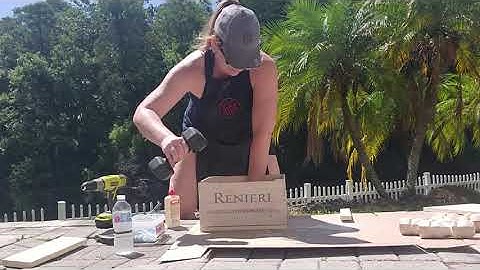 DIY Small Wine Crate Storage Ottoman