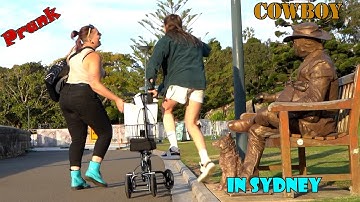 #Cowboy_prank in Sydney  awesome reactions.don