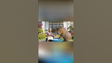 Capybara cùng bà tắm cho con dê và cái kết #capybara