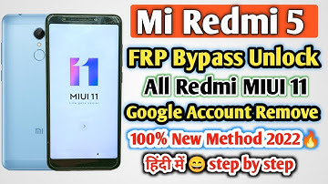 Xiaomi Redmi 5 Frp Bypass MIUI 11 Without PC | Mi 5 Google Account Bypass New Method 2022 | MDI1 Frp