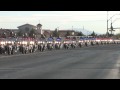 Line of LVMPD Las Vegas Police Motorcycles Code 3 In Funeral Procession