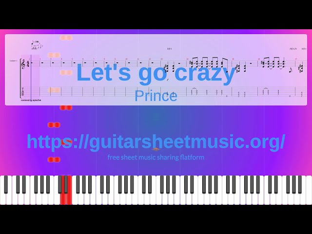 Let's Go Crazy Sheet Music, Prince