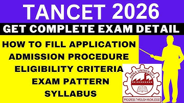 TANCET 2026 Notification (Out), Application, Dates, Eligibility, Syllabus, Pattern, Admit Card