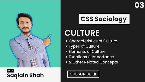 CSS Sociology | Culture Explained with Examples, Types, Elements, Functions  for #CSS2026 #PMS #UPSC